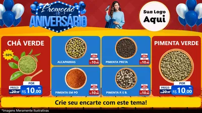 Modelo de TV para TV Horizontal com o tema Promoção de Aniversário para Produtos Naturais