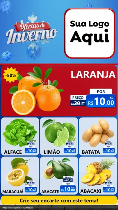Modelo de Rede Social para Stories com o tema Ofertas de Inverno para Hortifrúti