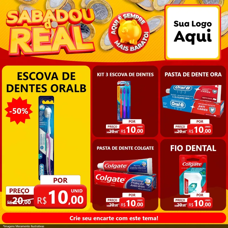 Modelo de Rede Social para Feed Facebook com o tema Sabadou do Real para Higiene Pessoal