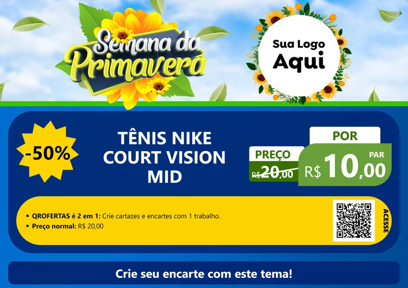 Modelo de Cartaz para Cartaz A4 Horizontal com o tema Semana da Primavera para Calçados