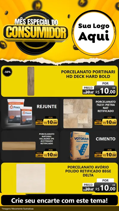 Modelo de TV para TV Vertical com o tema Mês Especial do Consumidor para Pisos e revestimentos