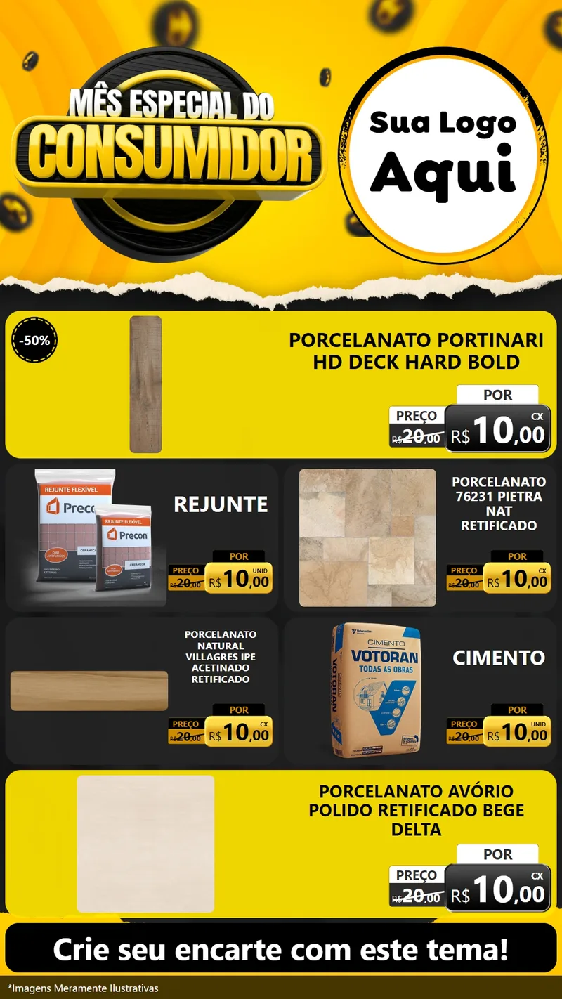 Modelo de TV para TV Vertical com o tema Mês Especial do Consumidor para Pisos e revestimentos