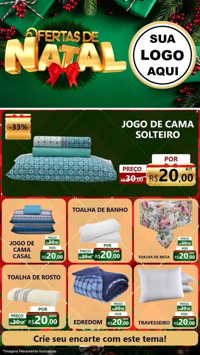 Modelo de Rede Social para Stories com o tema Ofertas de Natal para Cama, Mesa e Banho