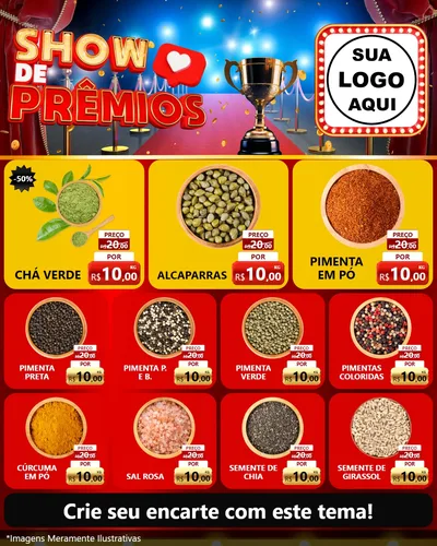 Modelo de Rede Social para Feed Instagram com o tema Show de Prêmios para Produtos Naturais
