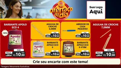 Modelo de TV para TV Horizontal com o tema Ofertaço Do Dia para Armarinho e Aviamentos