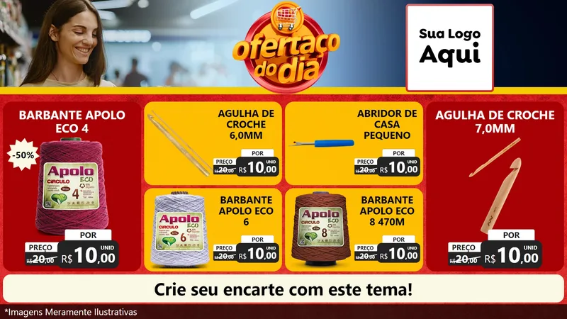Modelo de TV para TV Horizontal com o tema Ofertaço Do Dia para Armarinho e Aviamentos