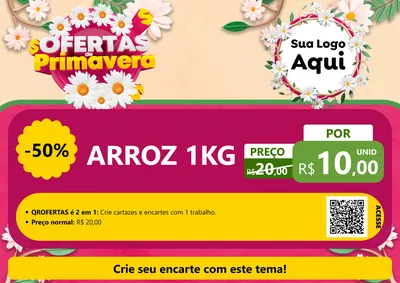 Modelo de Cartaz para Cartaz A4 Horizontal com o tema Ofertas de Primavera para Supermercado