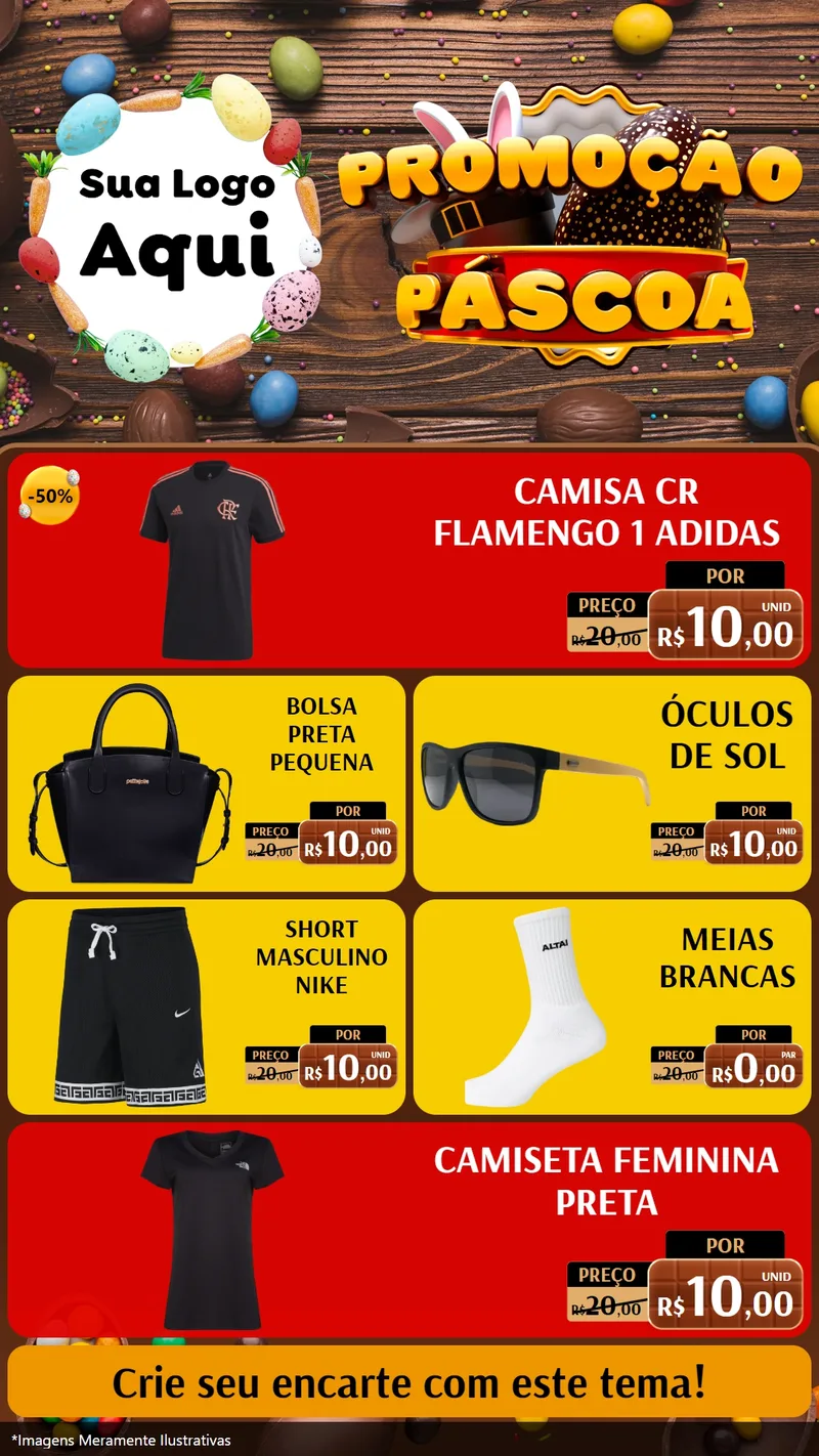 Modelo de TV para TV Vertical com o tema Promoção Páscoa para Roupas e acessórios
