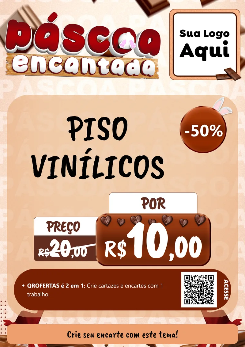 Modelo de Cartaz para Cartaz A4 Vertical com o tema Páscoa Encantada para Material para Construção