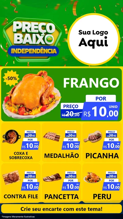 Modelo de Rede Social para Stories com o tema Preço Baixo de Independência para Assados