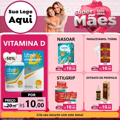 Modelo de Rede Social para Feed Facebook com o tema Super Dia Das Mães para Farmácia