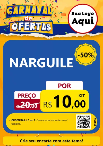 Modelo de Cartaz para Cartaz A4 Vertical com o tema Carnaval de Ofertas para Tabacaria