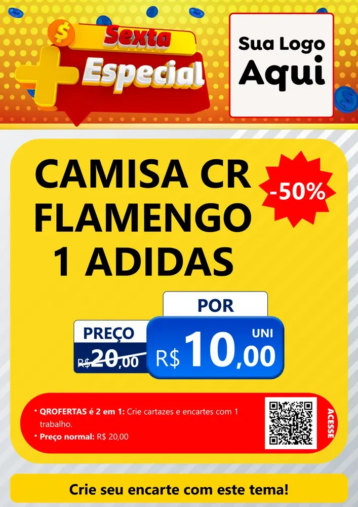 Modelo de Cartaz para Cartaz A4 Vertical com o tema Sexta Mais Especial para Roupas e acessórios