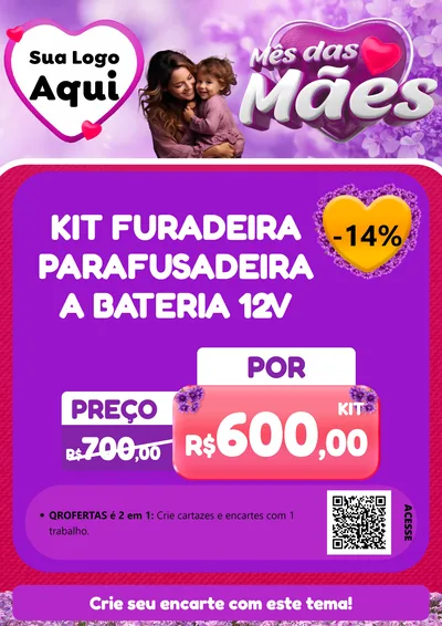 Modelo de Cartaz para Cartaz A4 Vertical com o tema Mês das Mães para Maquinas e Ferramentas