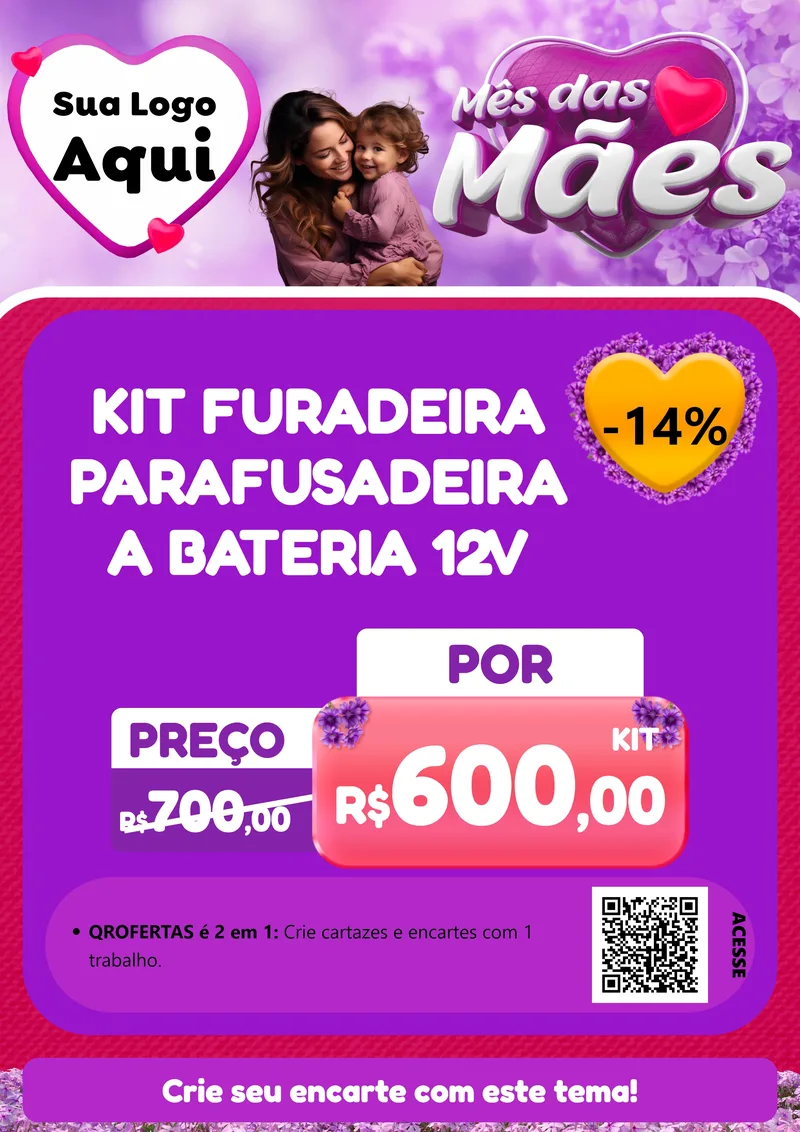 Modelo de Cartaz para Cartaz A4 Vertical com o tema Mês das Mães para Maquinas e Ferramentas