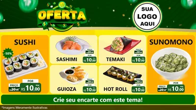 Modelo de TV para TV Horizontal com o tema Oferta para Comida japonesa