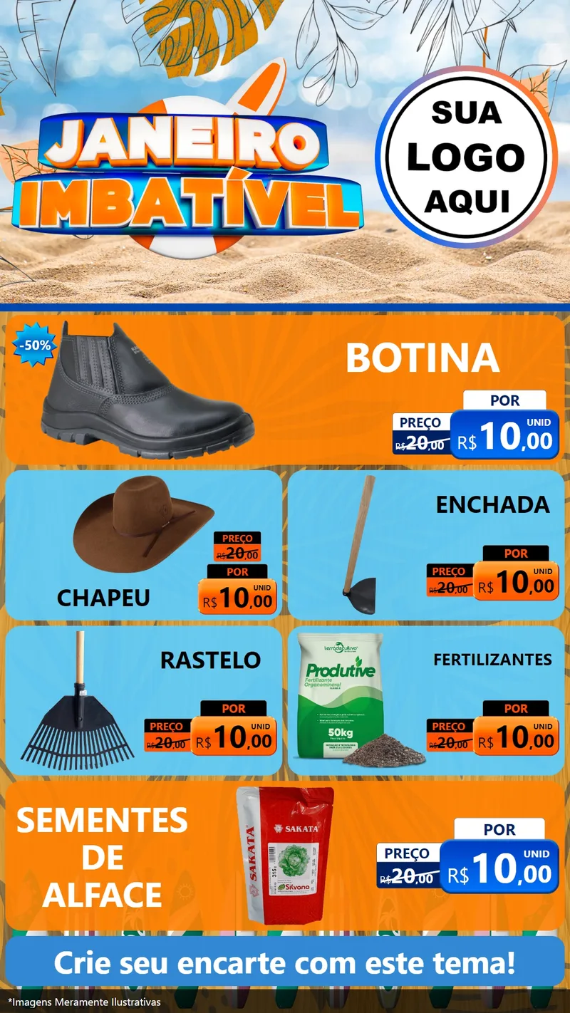 Modelo de TV para TV Vertical com o tema Janeiro Imbatível para Agropecuária
