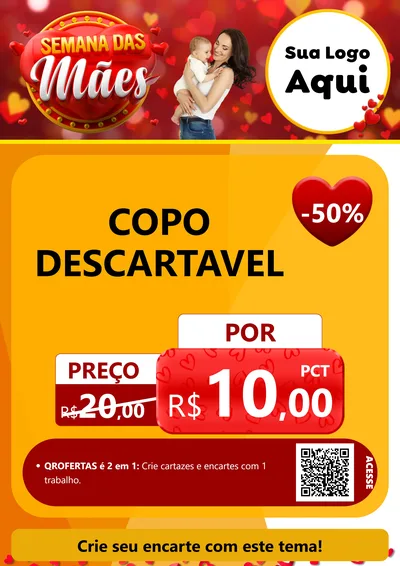 Modelo de Cartaz para Cartaz A4 Vertical com o tema Semana das Mães para Embalagens
