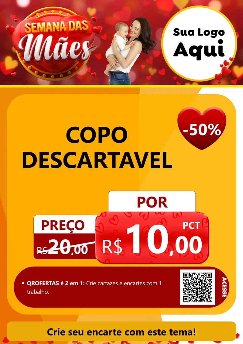 Modelo de Cartaz para Cartaz A4 Vertical com o tema Semana das Mães para Embalagens