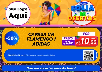 Modelo de Cartaz para Cartaz A4 Horizontal com o tema Folia de Ofertas para Roupas e acessórios