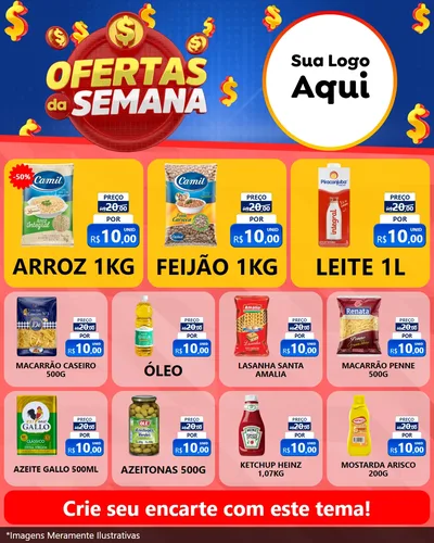 Modelo de Rede Social para Feed Instagram com o tema Ofertas Da Semana para Supermercado