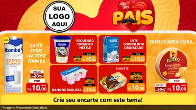 Modelo de TV para TV Horizontal com o tema Mês Dos Pais para Frios e Laticínios