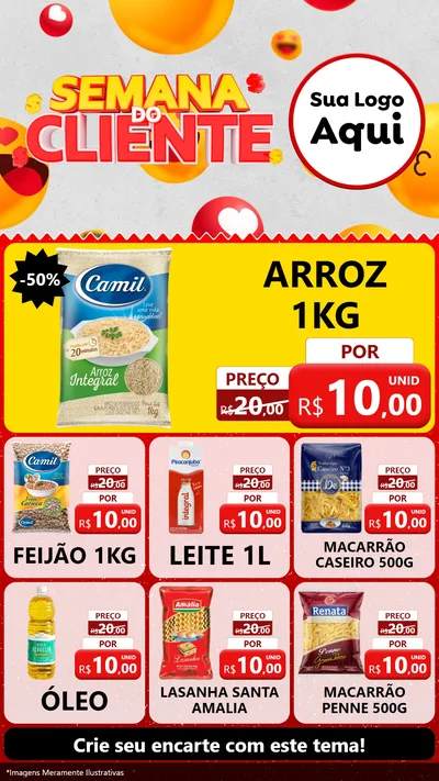 Modelo de Rede Social para Stories com o tema Semana do Cliente para Supermercado