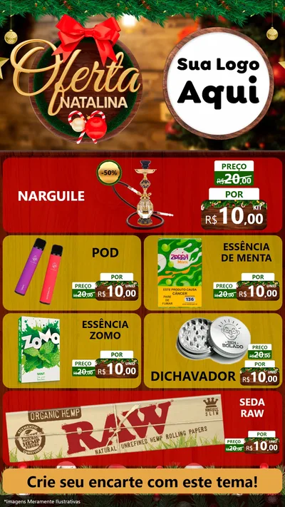 Modelo de TV para TV Vertical com o tema Ofertas Natalina para Tabacaria