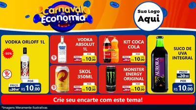 Modelo de TV para TV Horizontal com o tema Carnaval da Economia para Distribuidora de bebidas