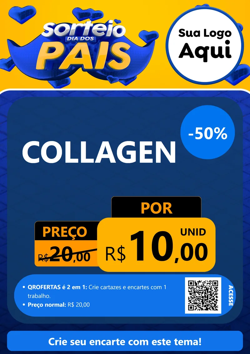 Modelo de Cartaz para Cartaz A4 Vertical com o tema Sorteio Dia dos Pais para Suplementos alimentares