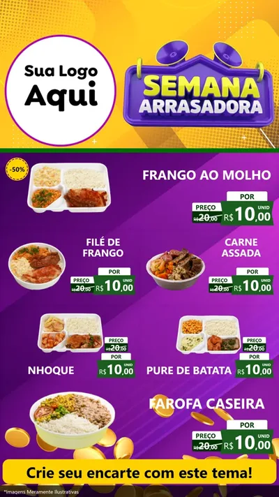 Modelo de TV para TV Vertical com o tema Semana Arrasadora para Restaurante