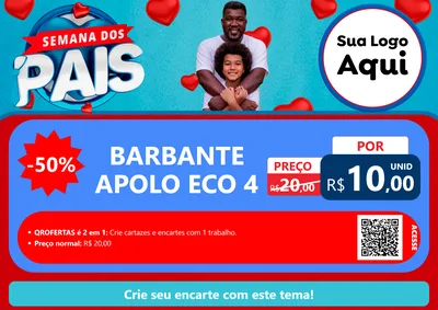 Modelo de Cartaz para Cartaz A4 Horizontal com o tema Semana Dos Pais para Armarinho e Aviamentos