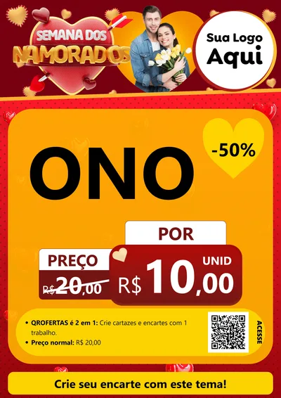 Modelo de Cartaz para Cartaz A4 Vertical com o tema Semana dos Namorados para Óticas