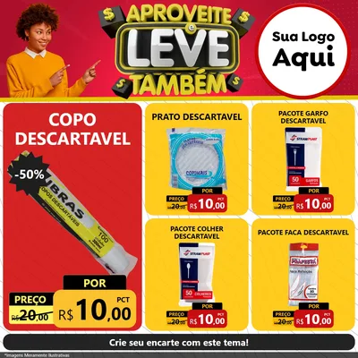 Modelo de Rede Social para Feed Facebook com o tema Aproveite e Leve Também para Embalagens
