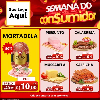 Modelo de Rede Social para Feed Facebook com o tema Semana do Consumidor para Frios e Laticínios