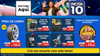 Modelo de TV para TV Horizontal com o tema Nota 10 para Auto peças