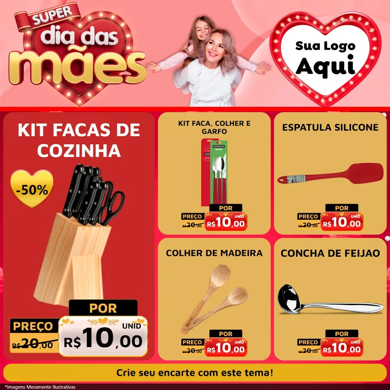 Modelo de Rede Social para Feed Facebook com o tema Super Dia Das Mães para Utilidades Domésticas