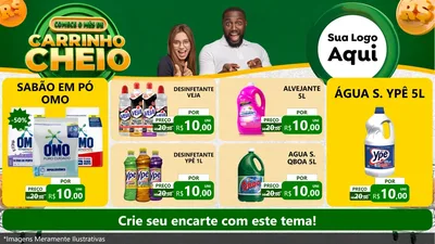 Modelo de TV para TV Horizontal com o tema Carrinho Cheio para Produtos de Limpeza