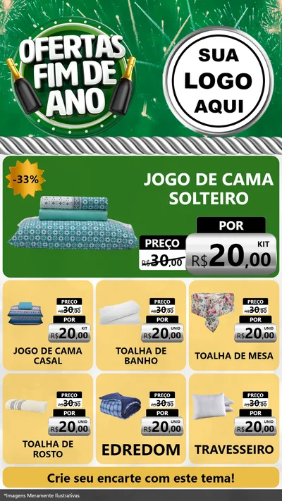 Modelo de Rede Social para Stories com o tema Ofertas Fim de Ano para Cama, Mesa e Banho