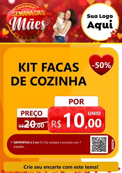 Modelo de Cartaz para Cartaz A4 Vertical com o tema Semana das Mães para Utilidades Domésticas