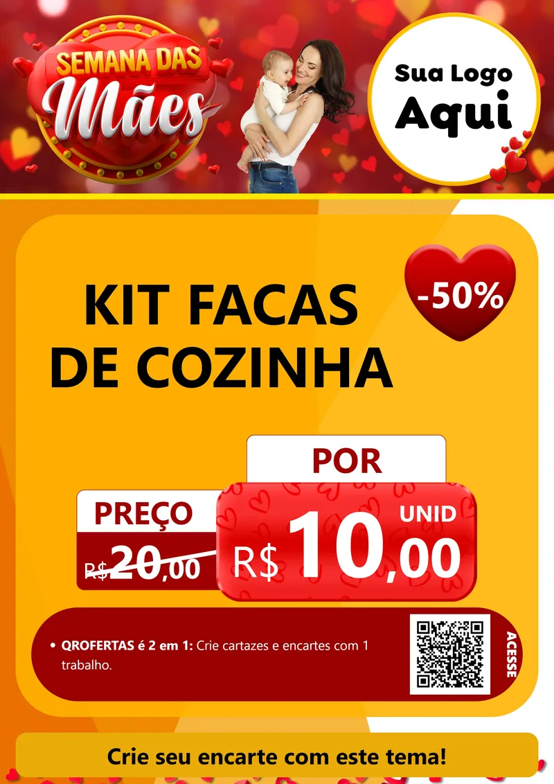 Modelo de Cartaz para Cartaz A4 Vertical com o tema Semana das Mães para Utilidades Domésticas