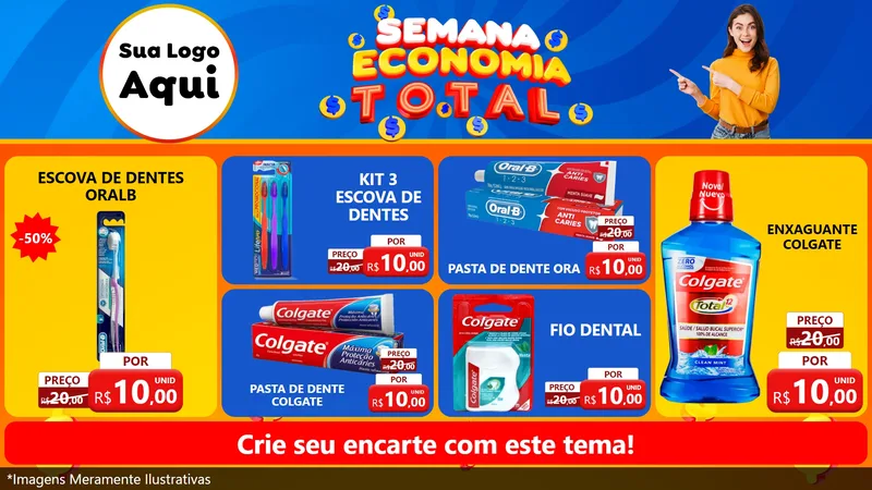 Modelo de TV para TV Horizontal com o tema Semana Economia Total para Higiene Pessoal