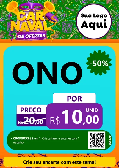 Modelo de Cartaz para Cartaz A4 Vertical com o tema Carnaval de Ofertas para Óticas