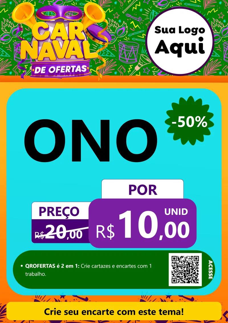 Modelo de Cartaz para Cartaz A4 Vertical com o tema Carnaval de Ofertas para Óticas