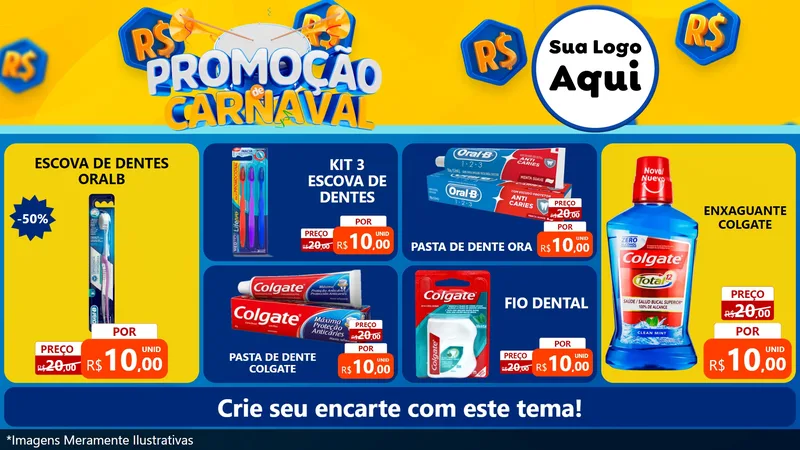 Modelo de TV para TV Horizontal com o tema Promoção de Carnaval para Higiene Pessoal