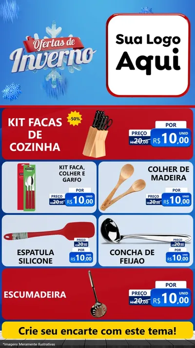 Modelo de TV para TV Vertical com o tema Ofertas de Inverno para Utilidades Domésticas