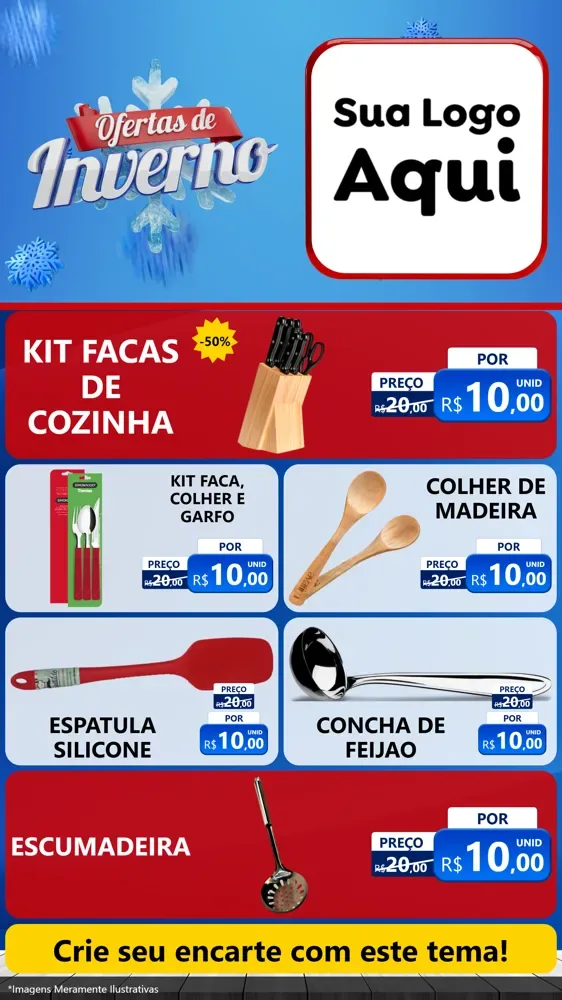 Modelo de TV para TV Vertical com o tema Ofertas de Inverno para Utilidades Domésticas
