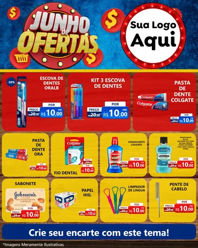 Modelo de Rede Social para Feed Instagram com o tema Junho de Ofertas para Higiene Pessoal