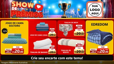 Modelo de TV para TV Horizontal com o tema Show de Prêmios para Cama, Mesa e Banho