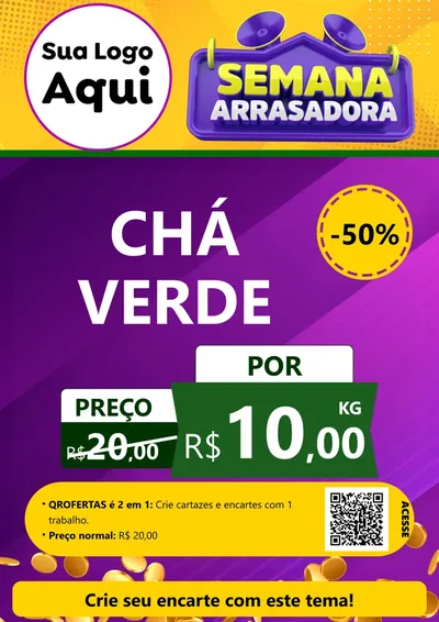 Modelo de Cartaz para Cartaz A4 Vertical com o tema Semana Arrasadora para Produtos Naturais